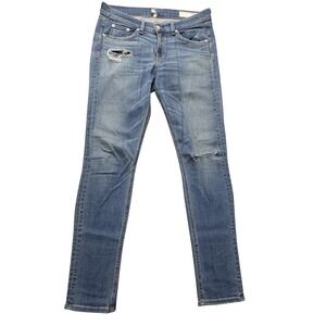 Rag & Bone Skinny Jeans Womens 29 Medium Wash Low‎ Rise Distressed